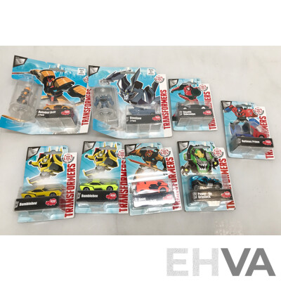 Assorted Transformers Car Toys  - Lot of 8