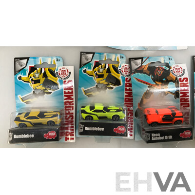 Assorted Transformers Car Toys  - Lot of 8