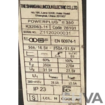 Lincoln Electric Powerplus II 350 Welder with PWF4GS Wire Feeder