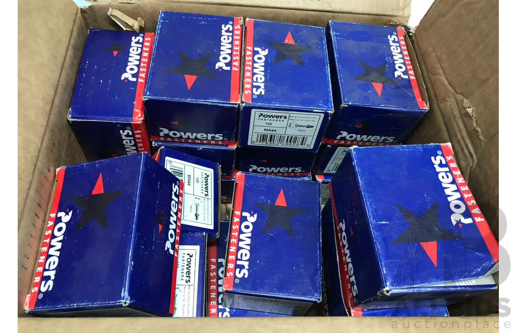 Powers Fasteners 100-Pack 3.7mm X 65mm Steel & Concrete Drive Pin- Lot of 19
