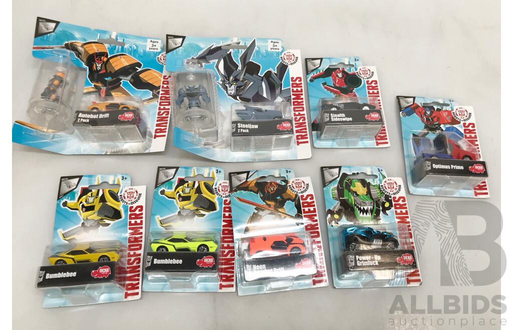 Assorted Transformers Car Toys  - Lot of 8