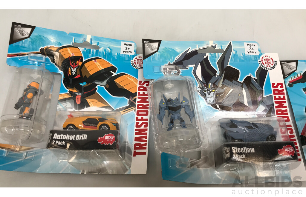 Assorted Transformers Car Toys  - Lot of 8