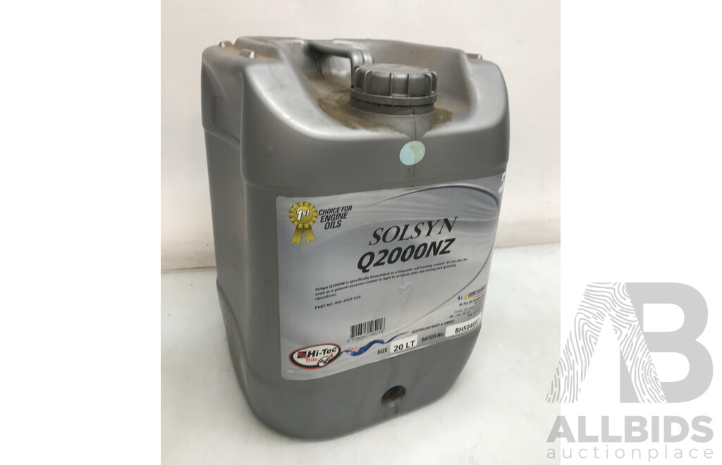 Hi-Tec Solsyn Q2000NZ Synthetic Machining and Grinding Fluid 20L