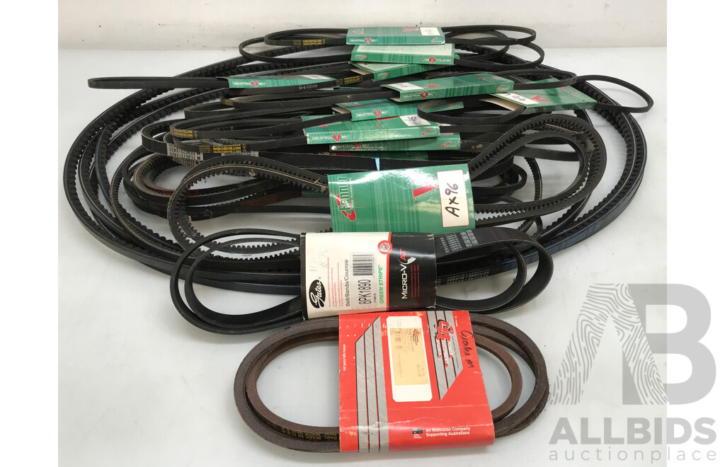 Assorted Lot of Drive Belts From Fenner, Mitsuboshi, Gates, and GA