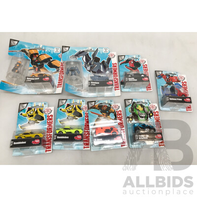 Assorted Transformers Car Toys  - Lot of 8