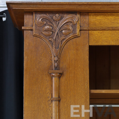 Good Art Nouveau Oak Single Door Robe by A.Hall & Co