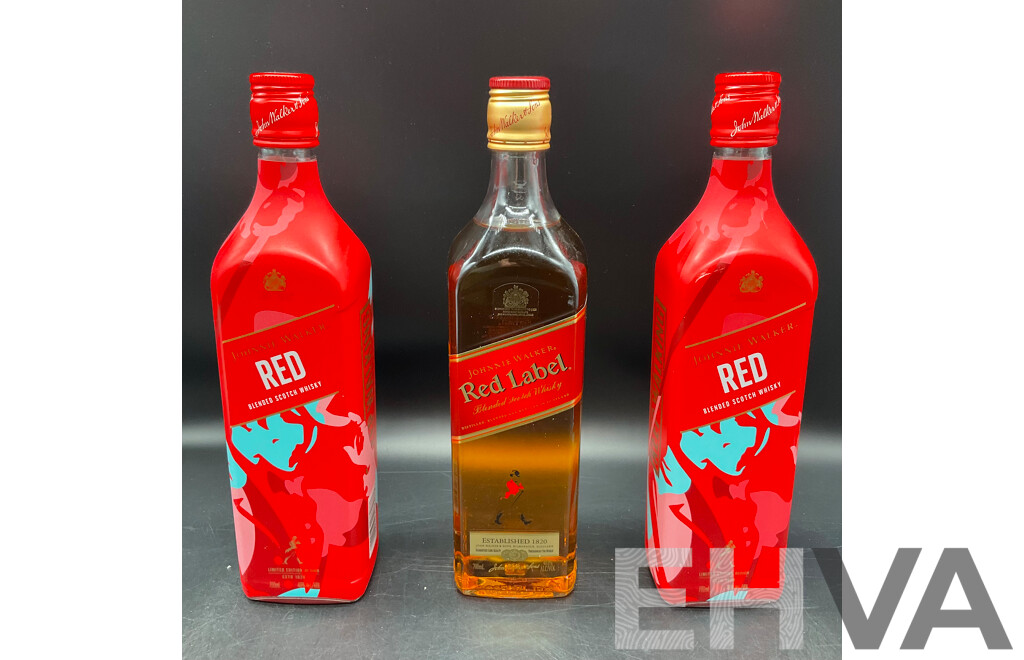 Johnny Walker Red Label Scotch Whisky Limited Edition Bottles 700mL X 3 Bottles - ORP $179.00