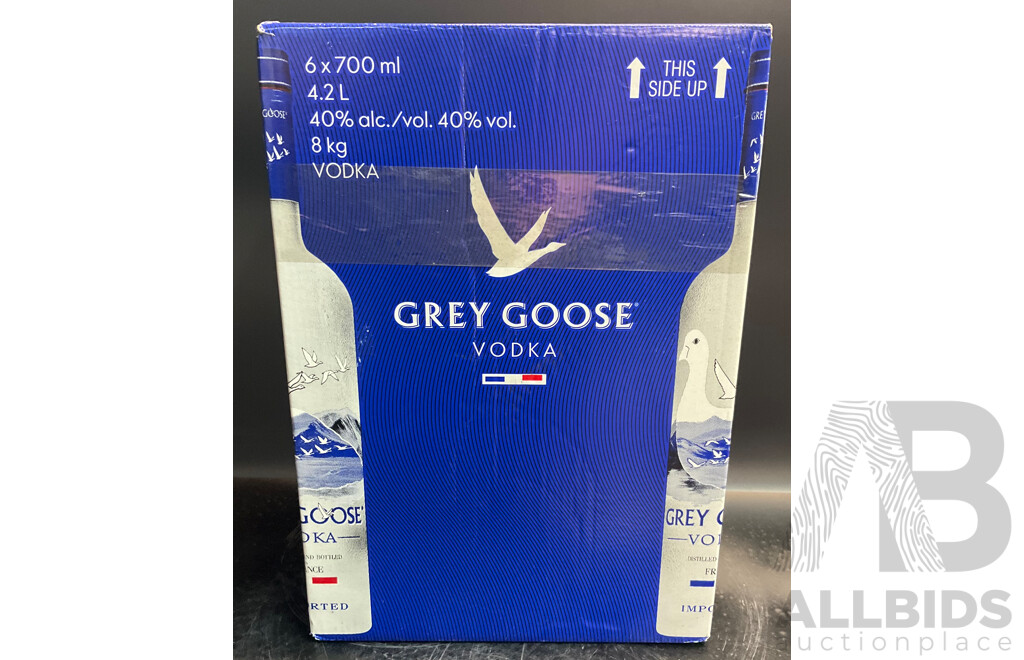 Grey Goose Vodka 700ml X 6 Bottles - ORP $479.00