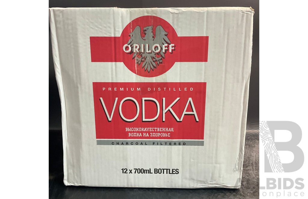 Oriloff Vodka 700ml X 12 Bottles - ORP $599.99