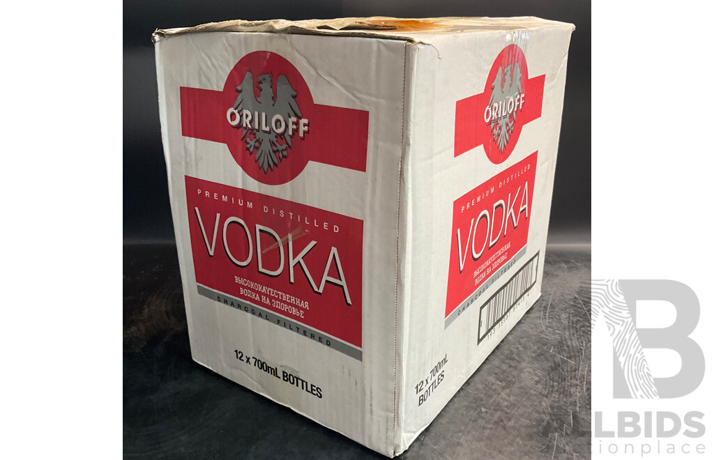 Oriloff Vodka 700ml X 12 Bottles - ORP $599.99