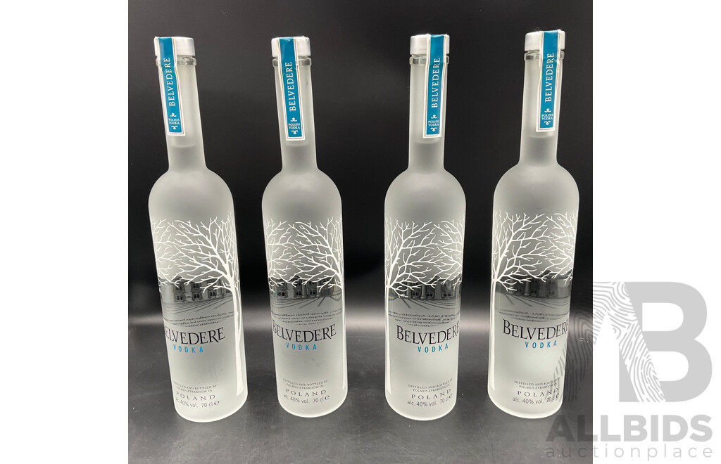 Belvedere Vodka 700ml X 4 Bottles - ORP $319.00