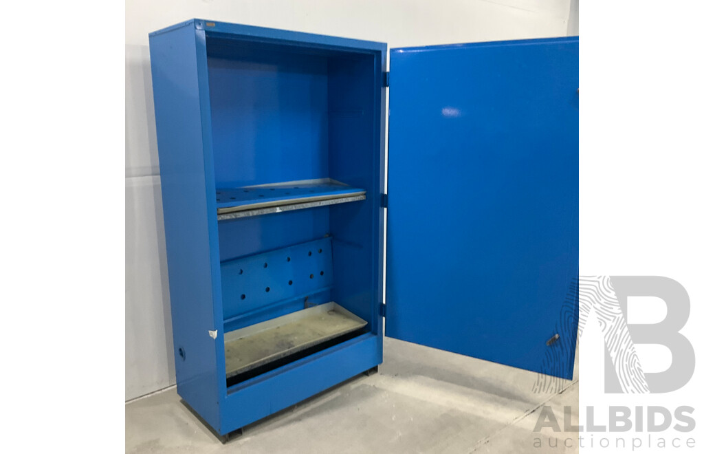 Blue Large Metal Cabinet - 4 Shelves