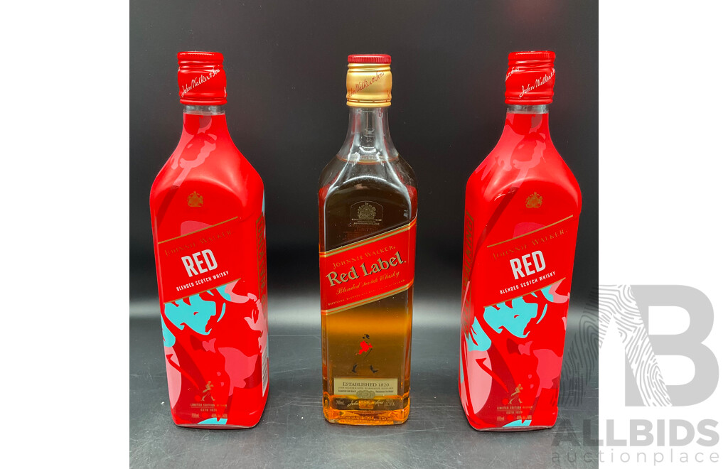 Johnny Walker Red Label Scotch Whisky Limited Edition Bottles 700mL X 3 Bottles - ORP $179.00