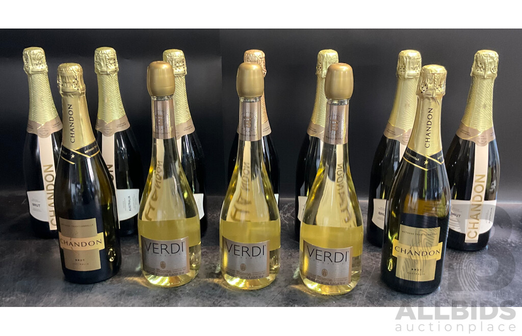 Chandon Brut Wine (x9) & Verdi Spumanter Wine - Lot of 11 - ORP $289.99