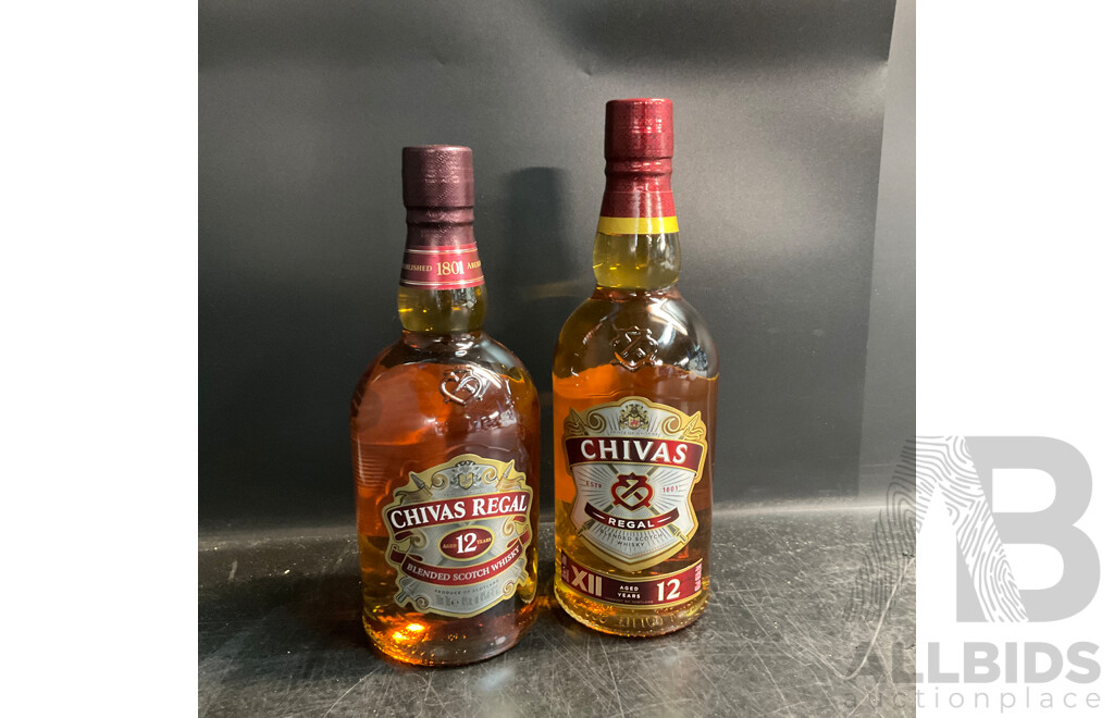 Chivas Regal 12 Year Old Blended Scotch Whisky 700mL X 2 Bottles