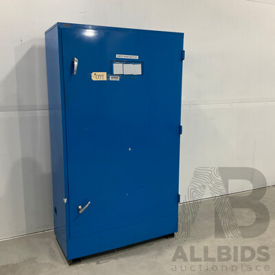 Blue Large Metal Cabinet - 4 Shelves