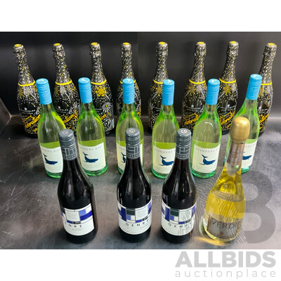 Assorted Wine - Yellowglen Yellow Brut Cuvée NV (x8), Flinders Bay (x6), Genre Pinot Noir (x3) & Verdi Spumanter - Lot of 18 - ORP $209.99