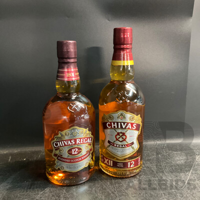 Chivas Regal 12 Year Old Blended Scotch Whisky 700mL X 2 Bottles