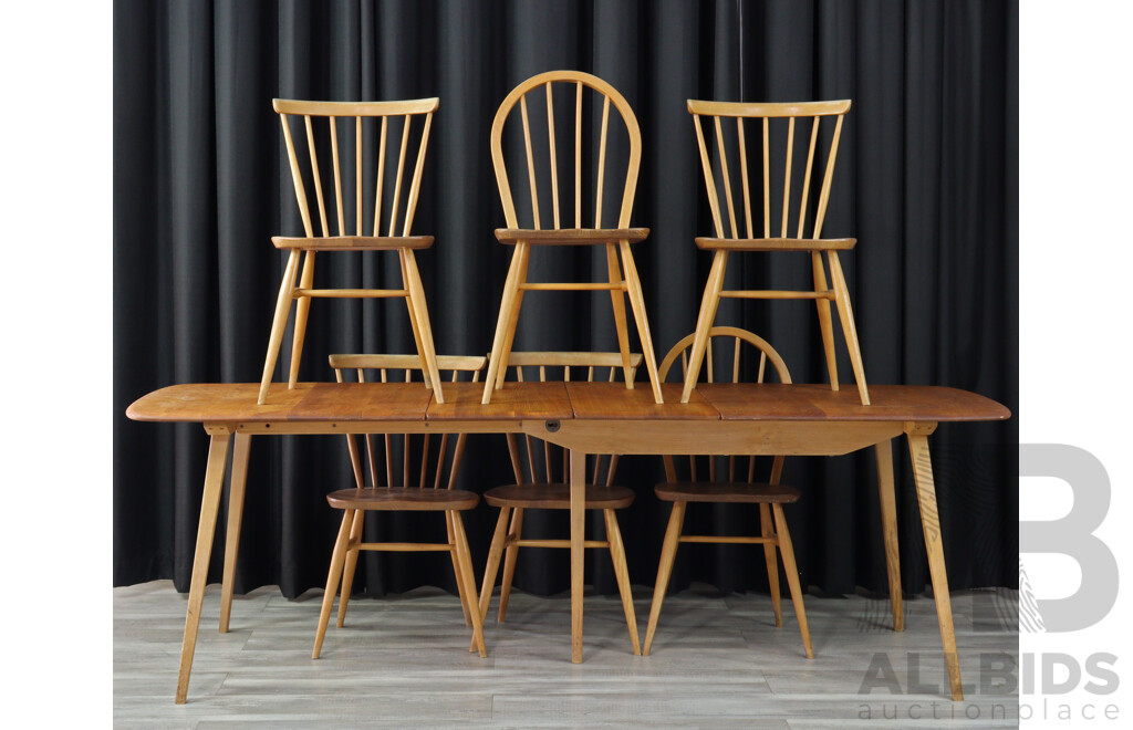 Oak Seven Piece Dining Suite by Ercol