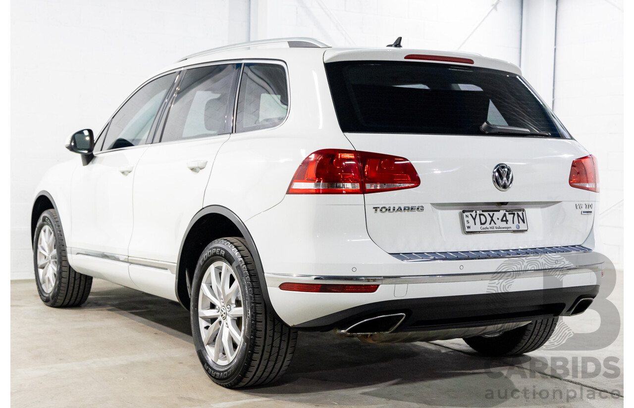 08/2016 Volkswagen Touareg 150 TDI (AWD) 7P MY17 4d Wagon Pure White Turbo Diesel 3.0L