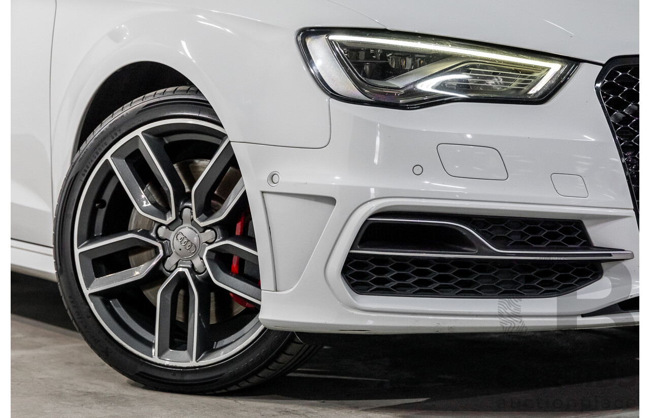 10/2014 Audi S3 Sportback 2.0 TFSI Quattro 8V MY14 5d Hatchback Glacier White Metallic Turbo 2.0L