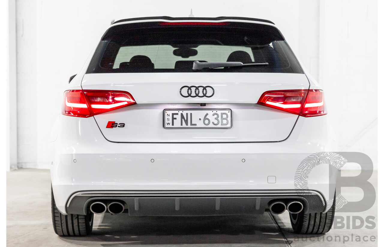 7/2014 Audi S3 Sportback 2.0 TFSI Quattro 8V MY14 5d Hatchback Glacier White Metallic Turbo 2.0L