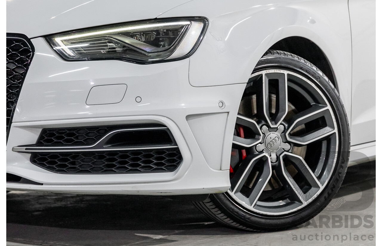 10/2014 Audi S3 Sportback 2.0 TFSI Quattro 8V MY14 5d Hatchback Glacier White Metallic Turbo 2.0L