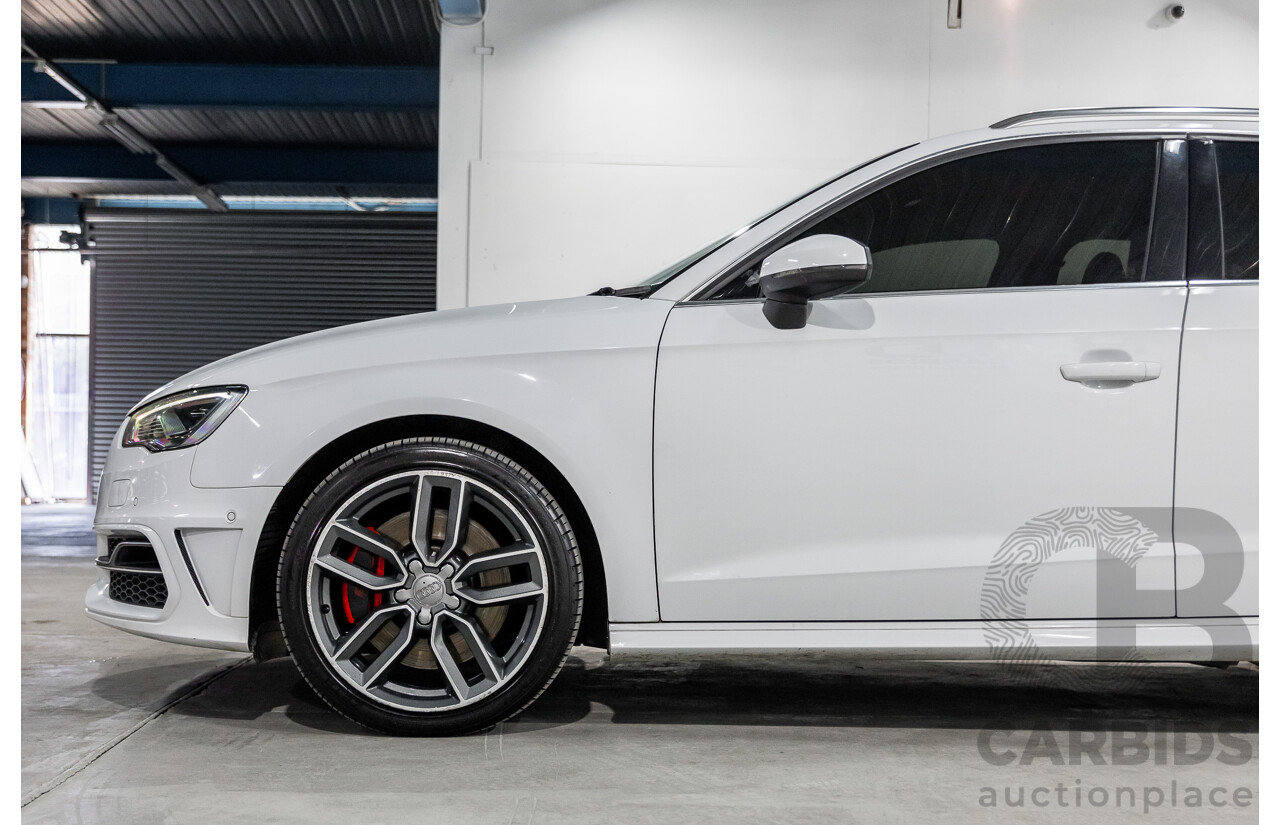 7/2014 Audi S3 Sportback 2.0 TFSI Quattro 8V MY14 5d Hatchback Glacier White Metallic Turbo 2.0L