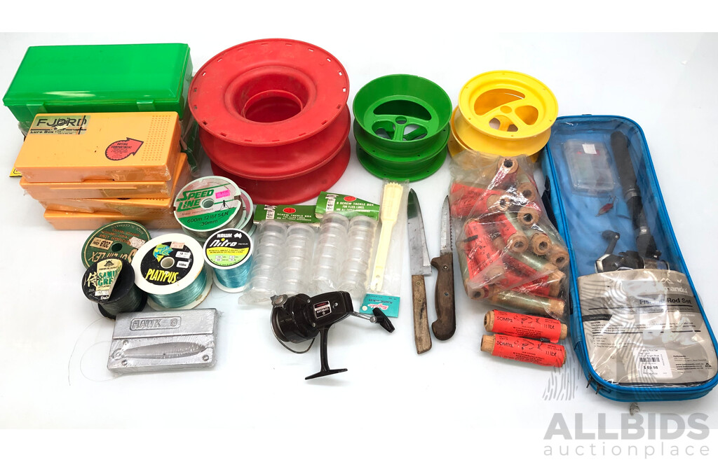 Fishing Gear, Screw Tackle Boxes, Lines, Hooks, Hand Casters, Daiwa Reel and More