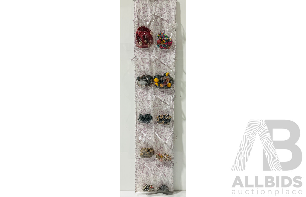 Collection of Costume Jewellery in Hanging Pockets