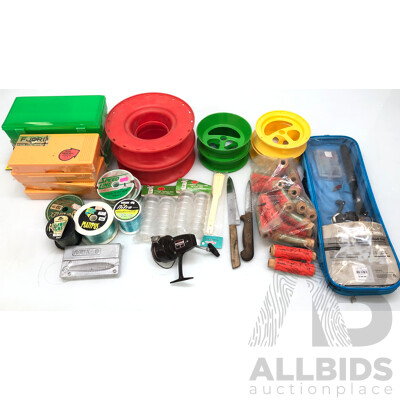 Fishing Gear, Screw Tackle Boxes, Lines, Hooks, Hand Casters, Daiwa Reel and More