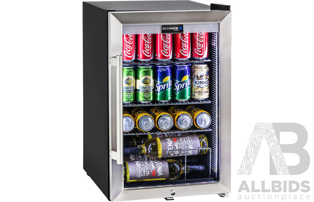 70L Tropical Mini Fridge W/Glass Dr & Lock RHH S/S (HUSSC70SS)