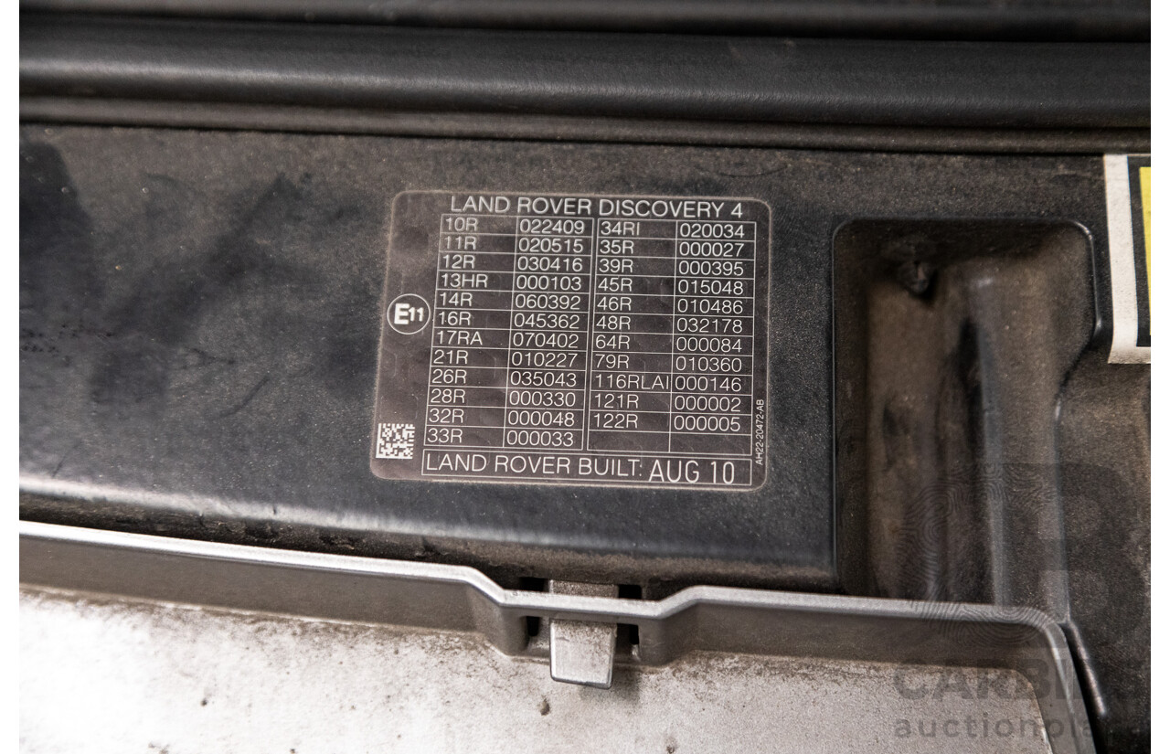 9/2010 Land Rover Discovery 4 (4x4) TDV6 MY10 4d Wagon Grey Turbo Diesel 2.7L