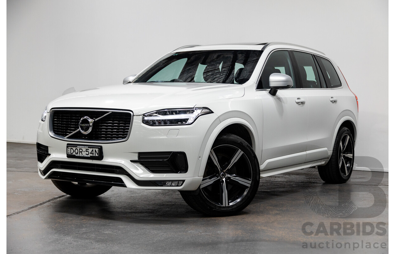 02/2018 Volvo XC90 T6 R-DESIGN (AWD) 256 MY18 4D Wagon Ice White Supercharged and Turbo 2.0L