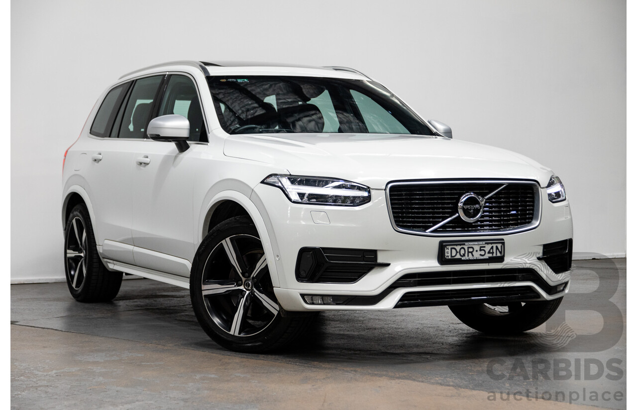 02/2018 Volvo XC90 T6 R-DESIGN (AWD) 256 MY18 4D Wagon Ice White Supercharged and Turbo 2.0L