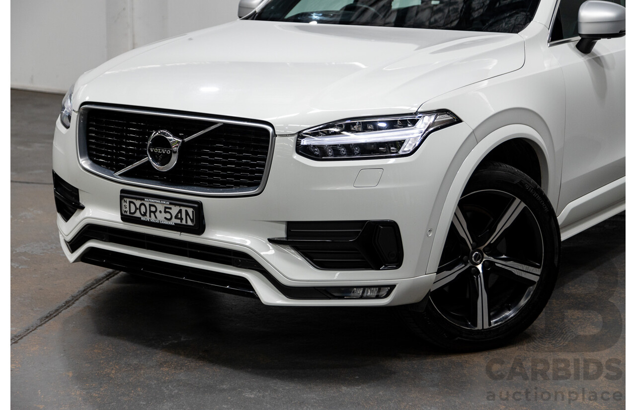 02/2018 Volvo XC90 T6 R-DESIGN (AWD) 256 MY18 4D Wagon Ice White Supercharged and Turbo 2.0L