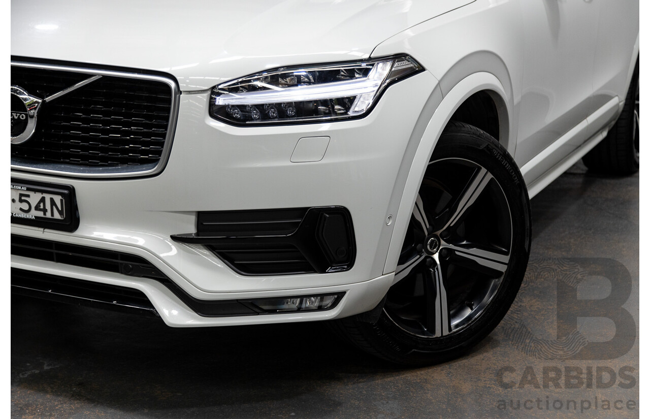 02/2018 Volvo XC90 T6 R-DESIGN (AWD) 256 MY18 4D Wagon Ice White Supercharged and Turbo 2.0L