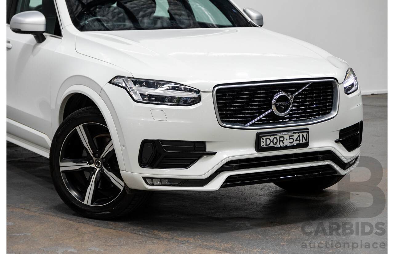 02/2018 Volvo XC90 T6 R-DESIGN (AWD) 256 MY18 4D Wagon Ice White Supercharged and Turbo 2.0L