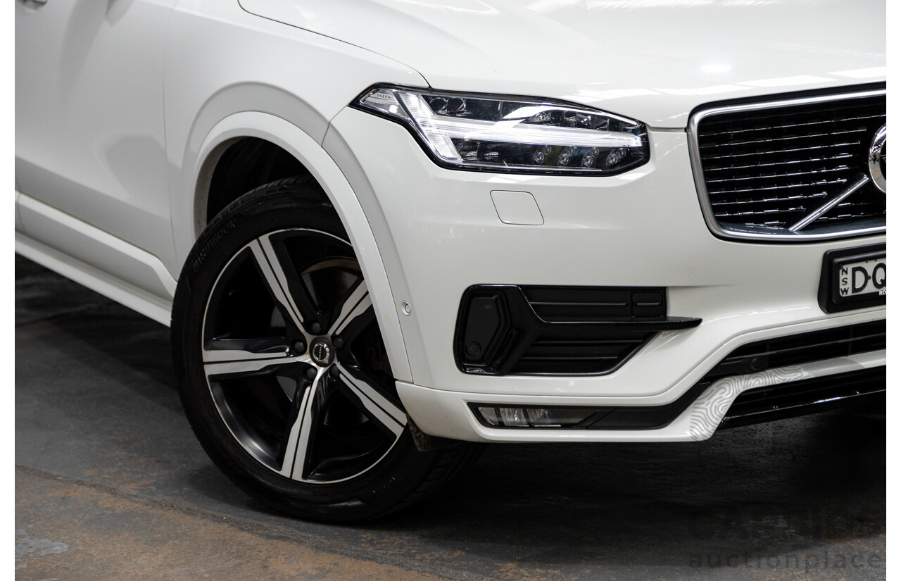 02/2018 Volvo XC90 T6 R-DESIGN (AWD) 256 MY18 4D Wagon Ice White Supercharged and Turbo 2.0L