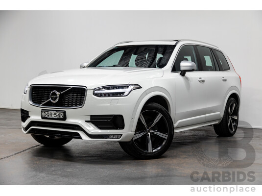 02/2018 Volvo XC90 T6 R-DESIGN (AWD) 256 MY18 4D Wagon Ice White Supercharged and Turbo 2.0L