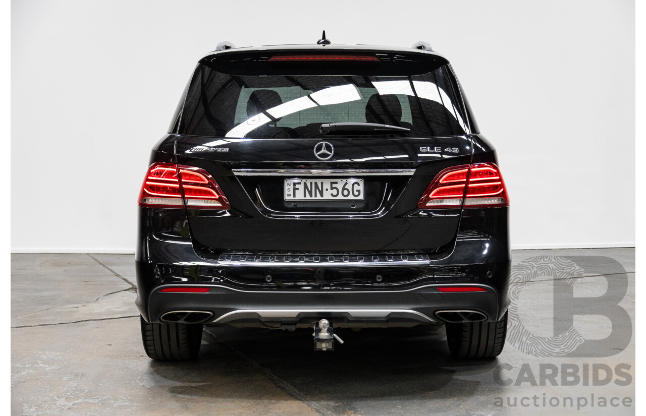 09/2016 Mercedes-Amg GLE43 4MATIC (AWD) 166 MY17 4D Wagon Obsidian Black Metallic Twin Turbo 3.0L