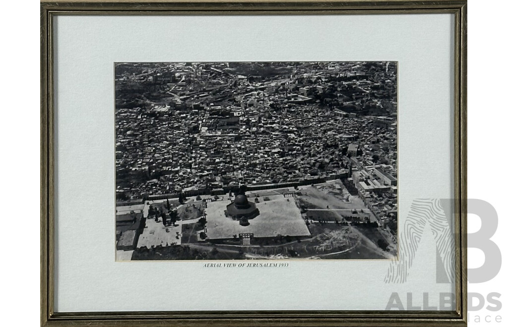 Aerial View of Jerusalem, (1933), Black and White Photograph, 32 x 41 cm (frame)