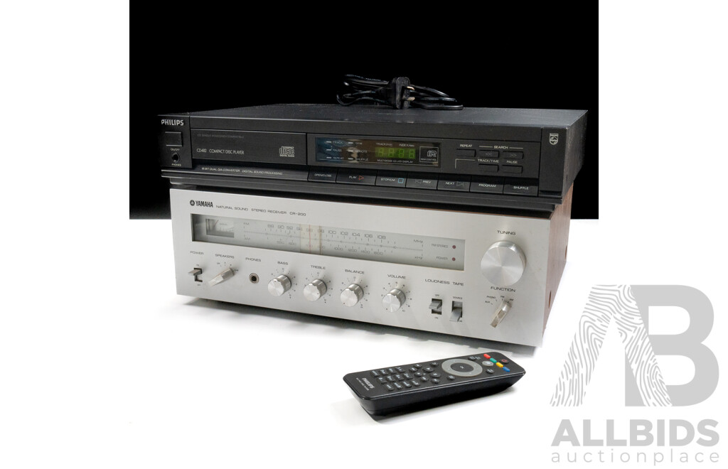 Philips CD482 Compact Disc Player, Along with Yamaha Stereo Receiver CR 200