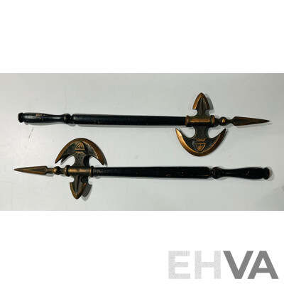 Pair of Decorative Cast Iron Display Axes