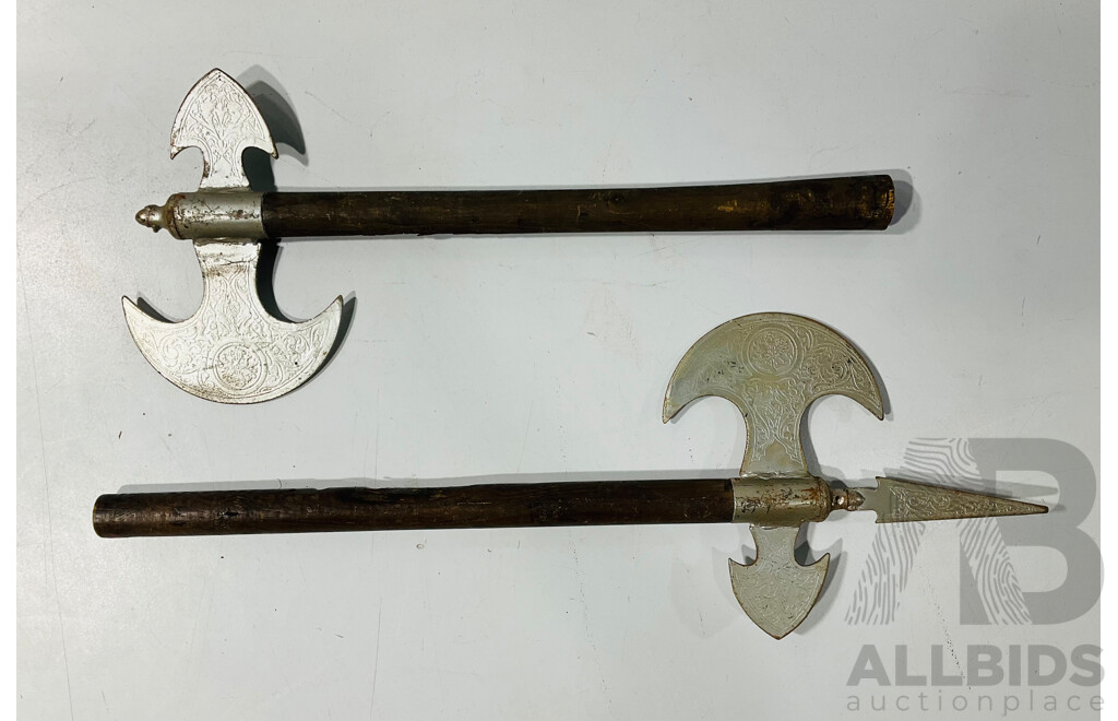 Pair of Crescent Blade Display Axes