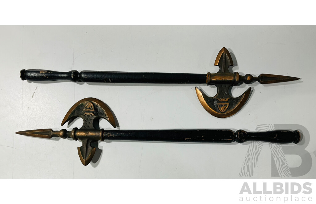 Pair of Decorative Cast Iron Display Axes
