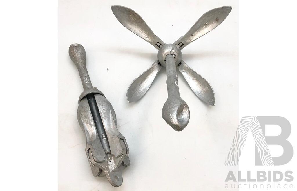 Grapnel 4kg Folding Anchor - Lot of Two - New