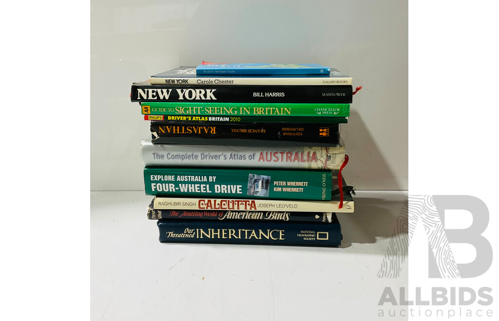 Collection of Mostly Hardcover Books Regarding International Travel