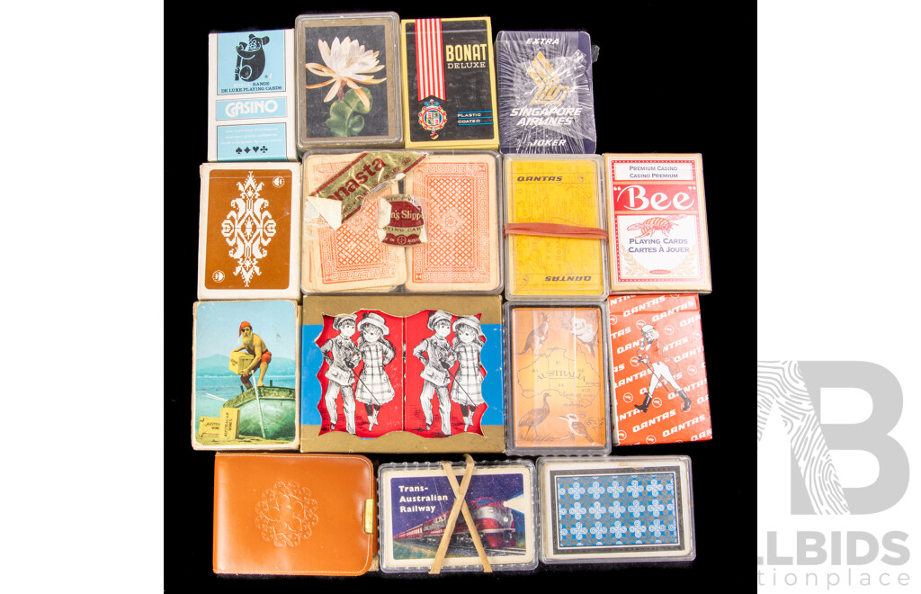 Collection Playing Cards Including Qantas, Trans Australian Railway and More