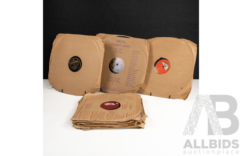 Collection Antique Gramophone Records Including MGM, Regal, Decca and More